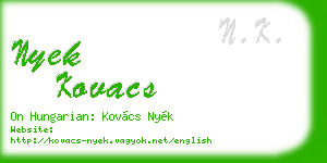 nyek kovacs business card